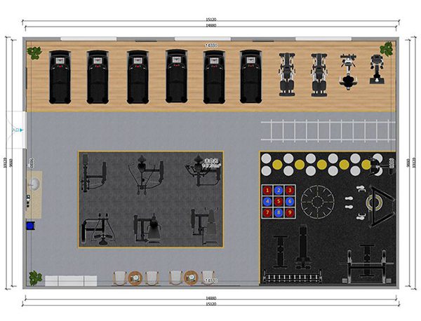120平方健身房配置方案-广西南宫NG28体育健身器材有限公司